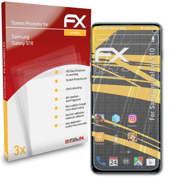 atFoliX FX-Antireflex Displayschutzfolie für Samsung Galaxy S10