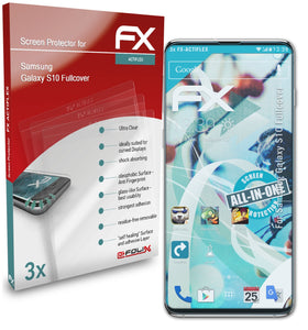 atFoliX FX-ActiFleX Displayschutzfolie für Samsung Galaxy S10 (Fullcover)