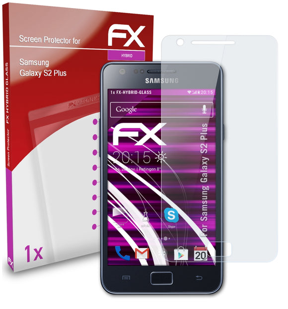 atFoliX FX-Hybrid-Glass Panzerglasfolie für Samsung Galaxy S2 Plus