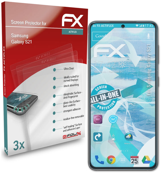 atFoliX FX-ActiFleX Displayschutzfolie für Samsung Galaxy S21