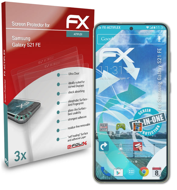 atFoliX FX-ActiFleX Displayschutzfolie für Samsung Galaxy S21 FE