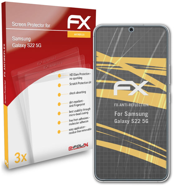 atFoliX FX-Antireflex Displayschutzfolie für Samsung Galaxy S22 5G