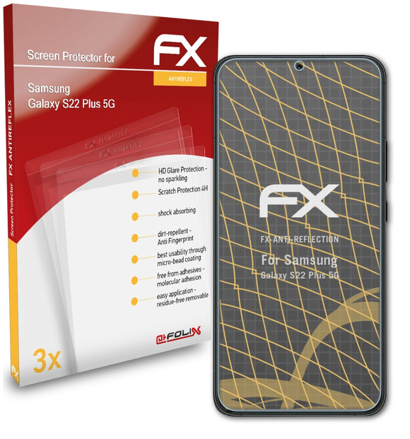 atFoliX FX-Antireflex Displayschutzfolie für Samsung Galaxy S22 Plus 5G