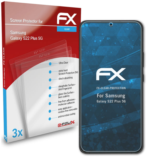 atFoliX FX-Clear Schutzfolie für Samsung Galaxy S22 Plus 5G