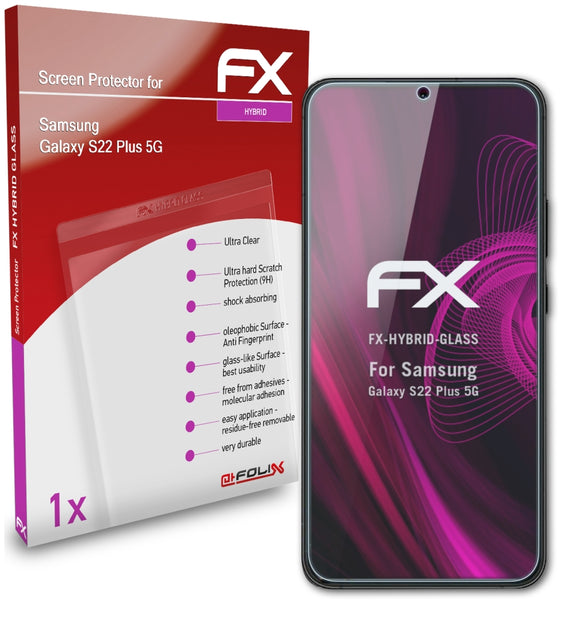 atFoliX FX-Hybrid-Glass Panzerglasfolie für Samsung Galaxy S22 Plus 5G