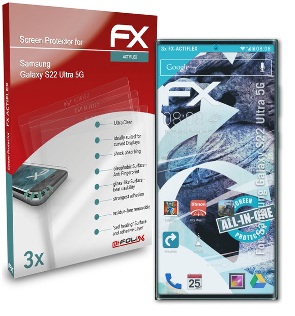 atFoliX FX-ActiFleX Displayschutzfolie für Samsung Galaxy S22 Ultra 5G