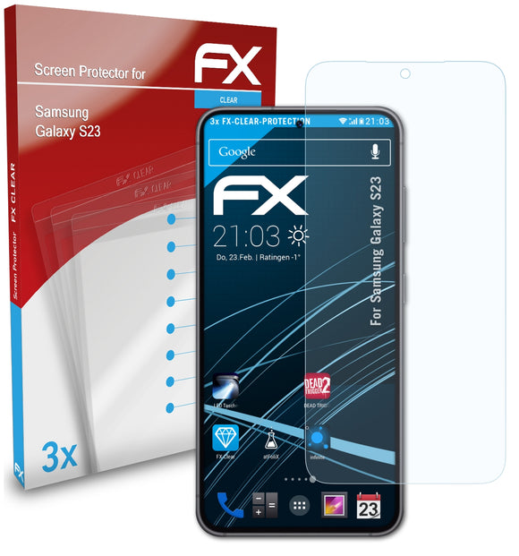 atFoliX FX-Clear Schutzfolie für Samsung Galaxy S23