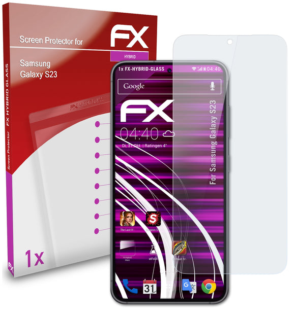 atFoliX FX-Hybrid-Glass Panzerglasfolie für Samsung Galaxy S23