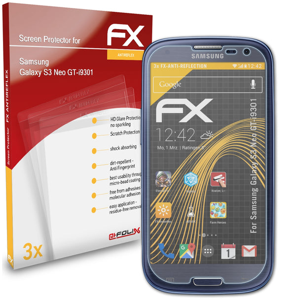 atFoliX FX-Antireflex Displayschutzfolie für Samsung Galaxy S3 Neo (GT-i9301)