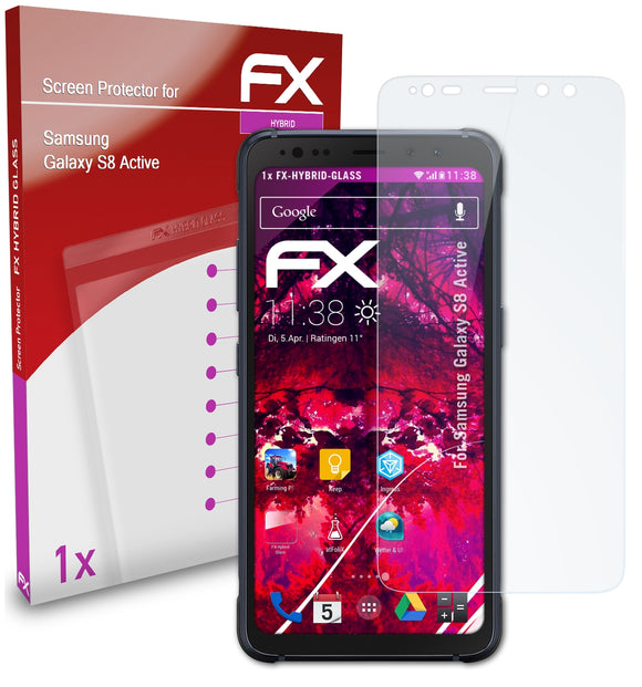 atFoliX FX-Hybrid-Glass Panzerglasfolie für Samsung Galaxy S8 Active