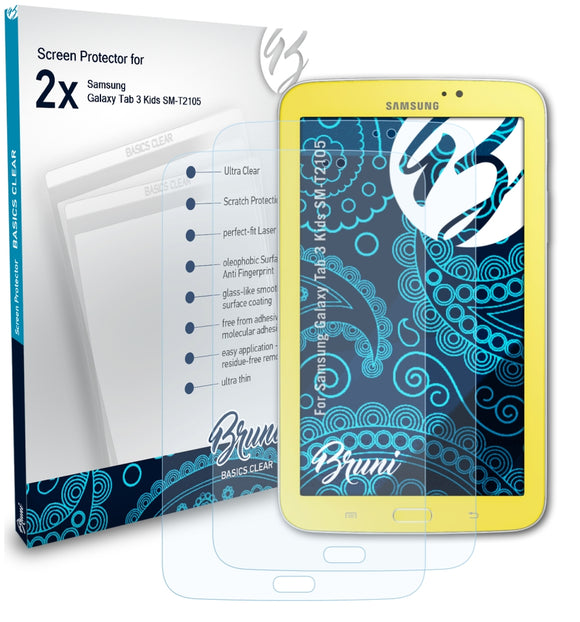 Bruni Basics-Clear Displayschutzfolie für Samsung Galaxy Tab 3 Kids (SM-T2105)