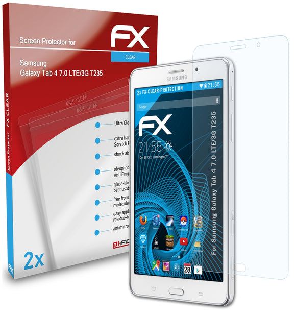 atFoliX FX-Clear Schutzfolie für Samsung Galaxy Tab 4 7.0 (LTE/3G T235)