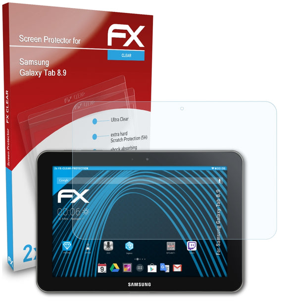 atFoliX FX-Clear Schutzfolie für Samsung Galaxy Tab 8.9