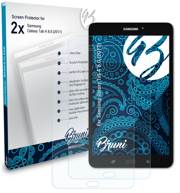 Bruni Basics-Clear Displayschutzfolie für Samsung Galaxy Tab A 8.0 (2017)