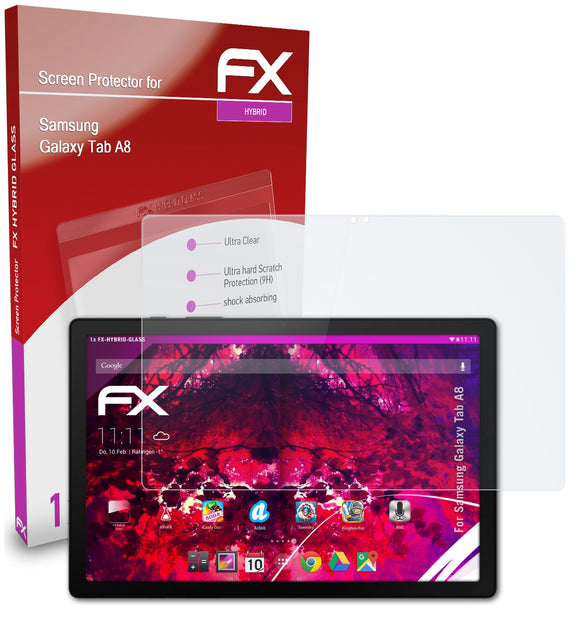 atFoliX FX-Hybrid-Glass Panzerglasfolie für Samsung Galaxy Tab A8