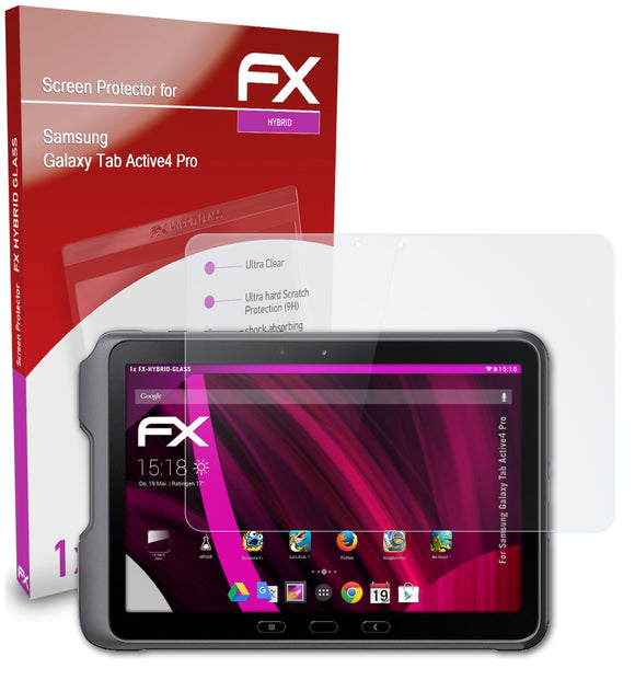 atFoliX FX-Hybrid-Glass Panzerglasfolie für Samsung Galaxy Tab Active4 Pro