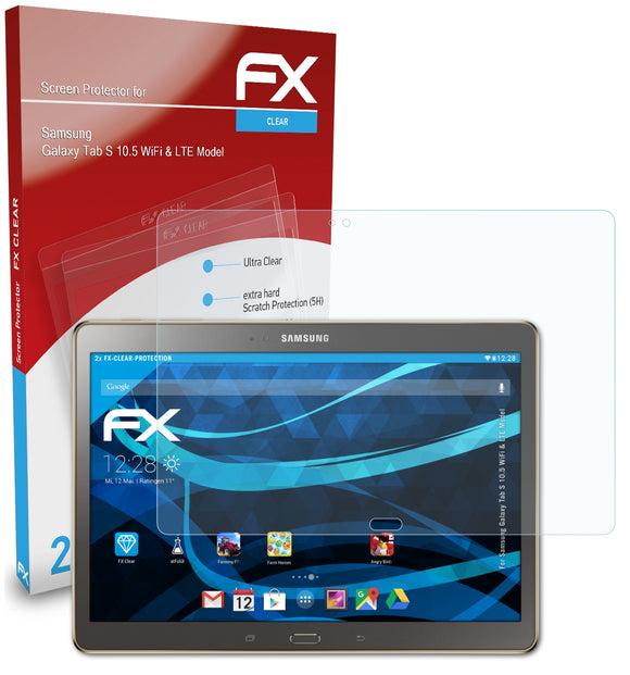 atFoliX FX-Clear Schutzfolie für Samsung Galaxy Tab S 10.5 (WiFi & LTE Model)