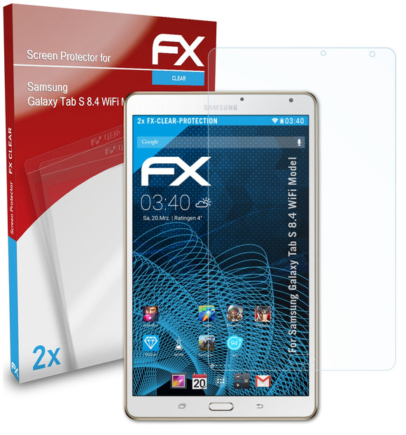 atFoliX FX-Clear Schutzfolie für Samsung Galaxy Tab S 8.4 (WiFi Model)