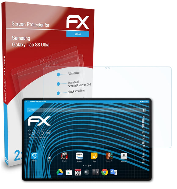 atFoliX FX-Clear Schutzfolie für Samsung Galaxy Tab S8 Ultra