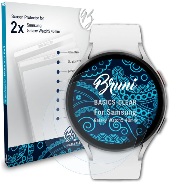 Bruni Basics-Clear Displayschutzfolie für Samsung Galaxy Watch5 (40mm)