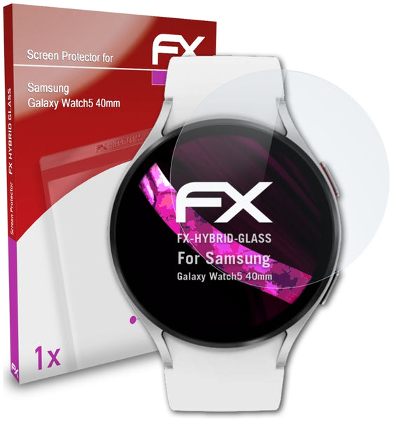 atFoliX FX-Hybrid-Glass Panzerglasfolie für Samsung Galaxy Watch5 (40mm)