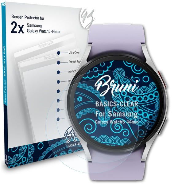 Bruni Basics-Clear Displayschutzfolie für Samsung Galaxy Watch5 (44mm)