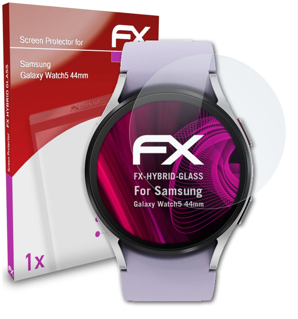 atFoliX FX-Hybrid-Glass Panzerglasfolie für Samsung Galaxy Watch5 (44mm)