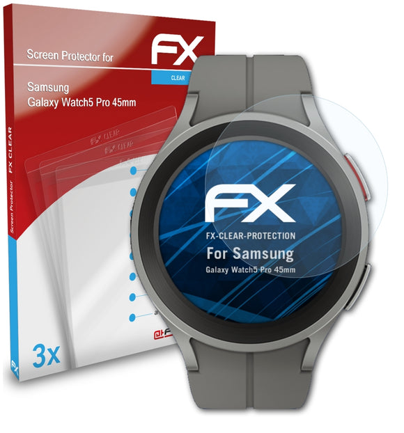 atFoliX FX-Clear Schutzfolie für Samsung Galaxy Watch5 Pro (45mm)