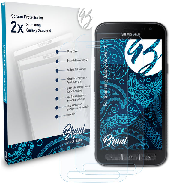 Bruni Basics-Clear Displayschutzfolie für Samsung Galaxy Xcover 4