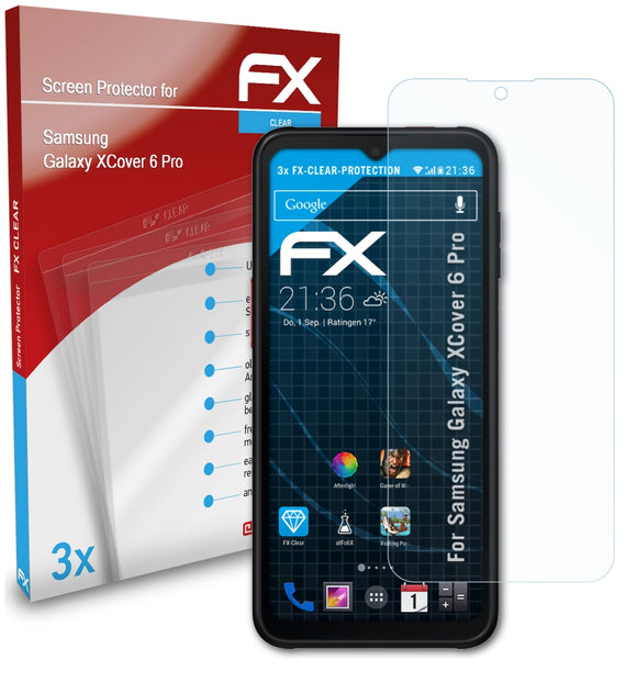 atFoliX FX-Clear Schutzfolie für Samsung Galaxy XCover 6 Pro