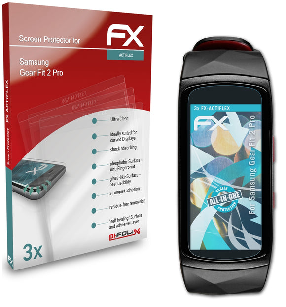 atFoliX FX-ActiFleX Displayschutzfolie für Samsung Gear Fit 2 Pro