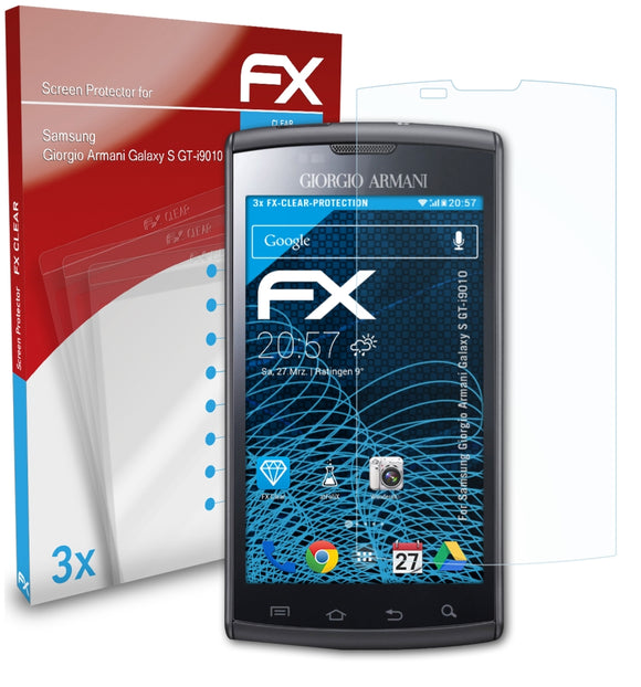 atFoliX FX-Clear Schutzfolie für Samsung Giorgio Armani Galaxy S (GT-i9010)