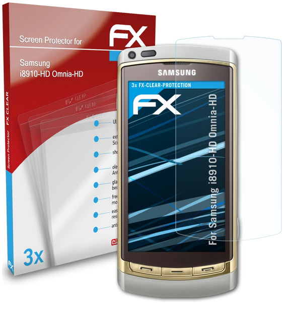 atFoliX FX-Clear Schutzfolie für Samsung i8910-HD Omnia-HD