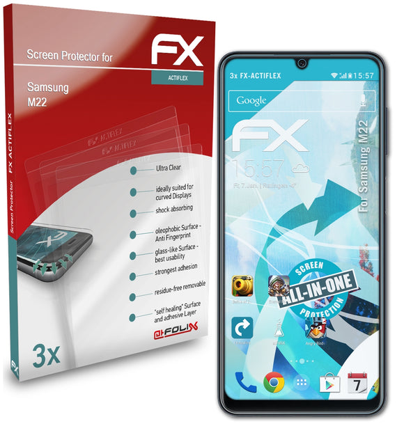 atFoliX FX-ActiFleX Displayschutzfolie für Samsung M22