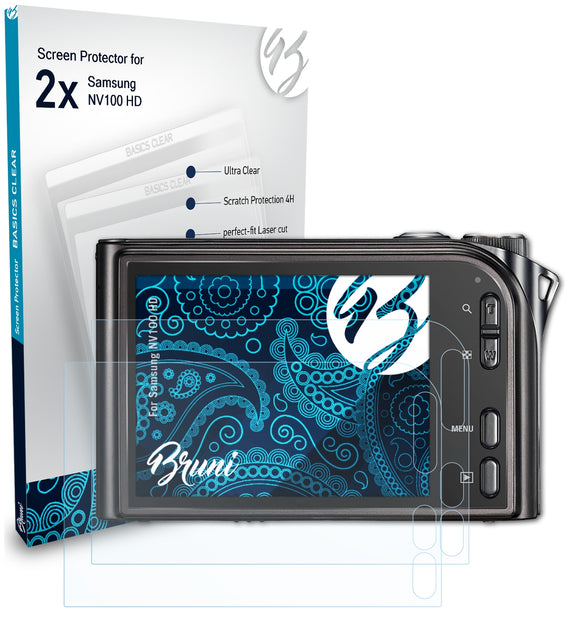 Bruni Basics-Clear Displayschutzfolie für Samsung NV100 HD