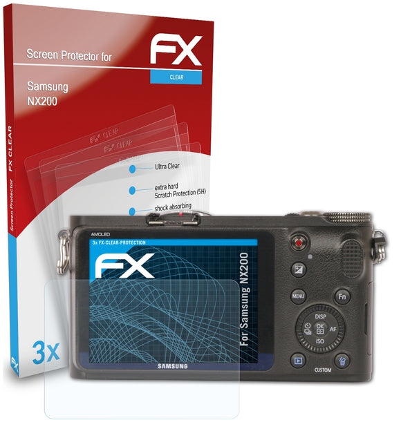 atFoliX FX-Clear Schutzfolie für Samsung NX200