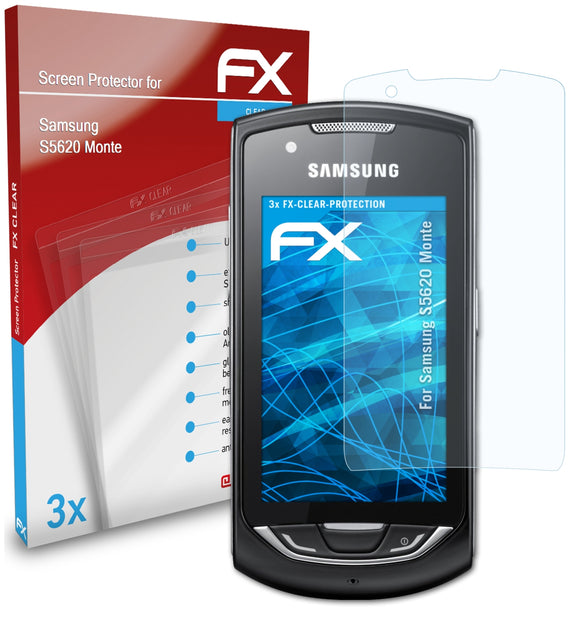 atFoliX FX-Clear Schutzfolie für Samsung S5620 Monte