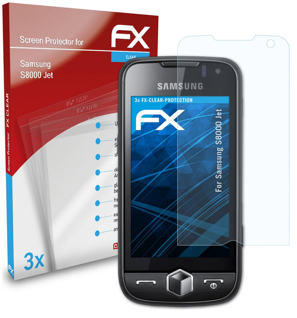atFoliX FX-Clear Schutzfolie für Samsung S8000 Jet