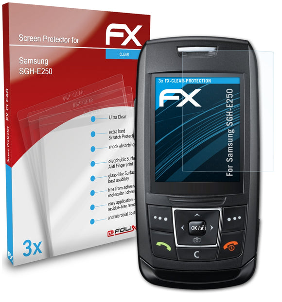 atFoliX FX-Clear Schutzfolie für Samsung SGH-E250