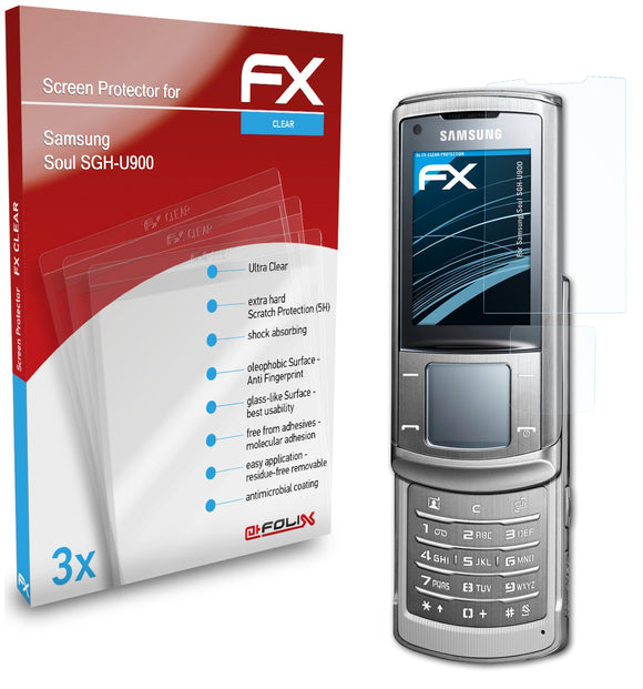 atFoliX FX-Clear Schutzfolie für Samsung Soul (SGH-U900)