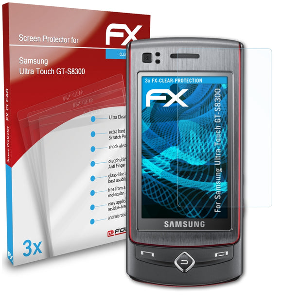 atFoliX FX-Clear Schutzfolie für Samsung Ultra Touch (GT-S8300)