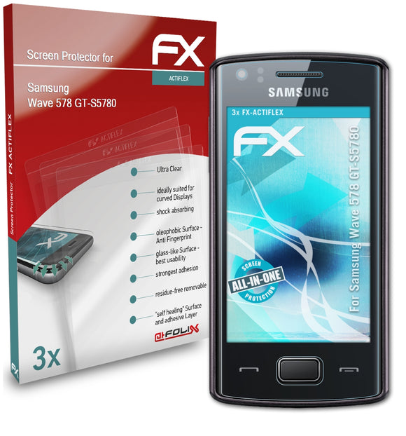 atFoliX FX-ActiFleX Displayschutzfolie für Samsung Wave 578 (GT-S5780)
