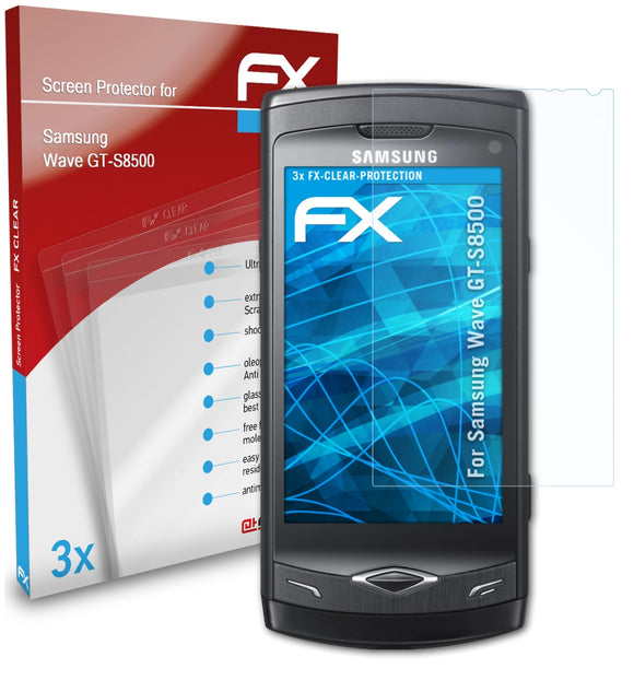 atFoliX FX-Clear Schutzfolie für Samsung Wave (GT-S8500)