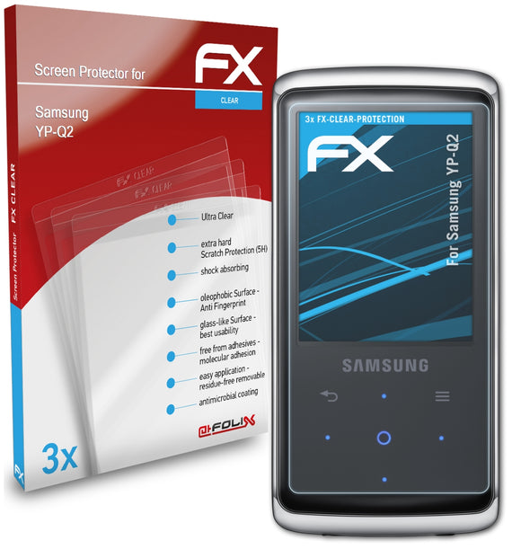 atFoliX FX-Clear Schutzfolie für Samsung YP-Q2