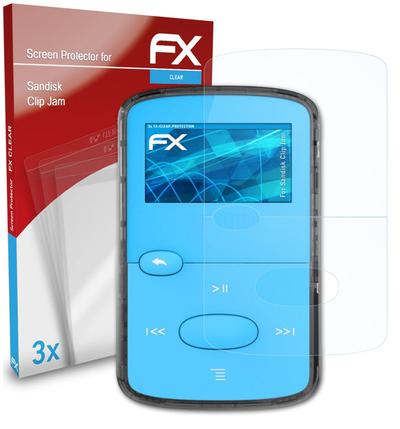 atFoliX FX-Clear Schutzfolie für Sandisk Clip Jam