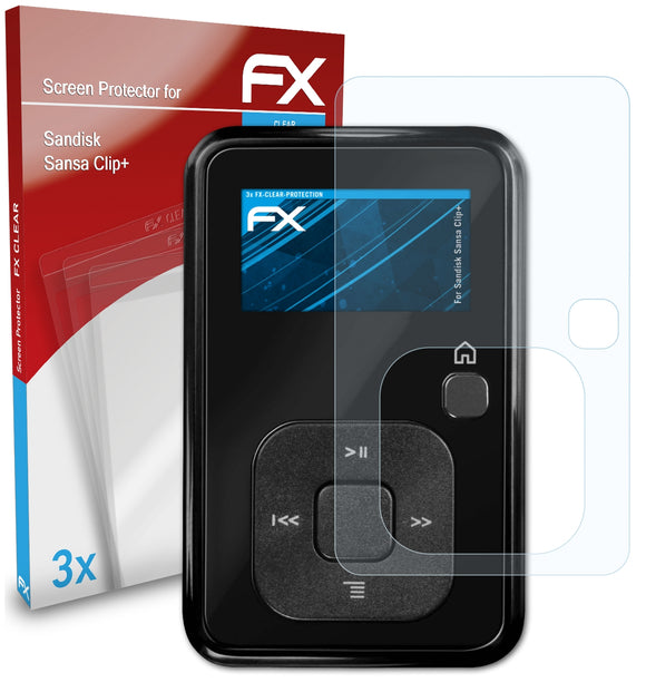 atFoliX FX-Clear Schutzfolie für Sandisk Sansa Clip+