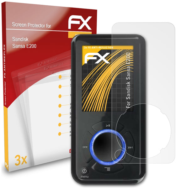 atFoliX FX-Antireflex Displayschutzfolie für Sandisk Sansa E200