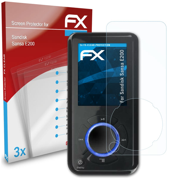atFoliX FX-Clear Schutzfolie für Sandisk Sansa E200