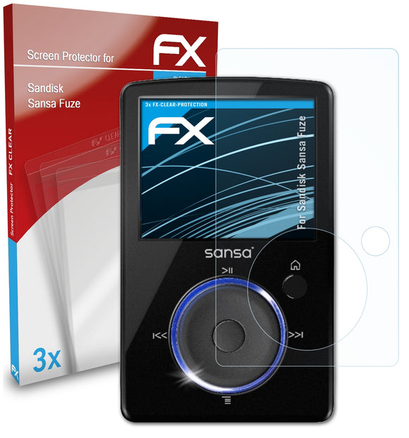 atFoliX FX-Clear Schutzfolie für Sandisk Sansa Fuze