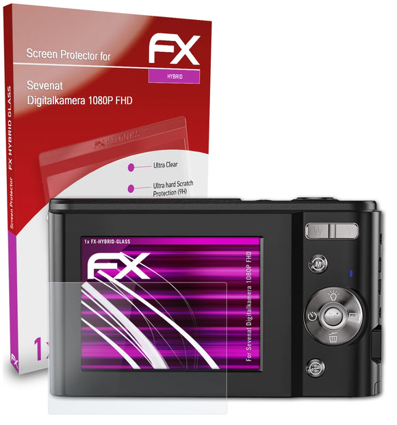 atFoliX FX-Hybrid-Glass Panzerglasfolie für Sevenat Digitalkamera 1080P FHD
